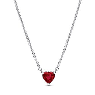 Sparkling Heart Halo Pendant Collier Necklace