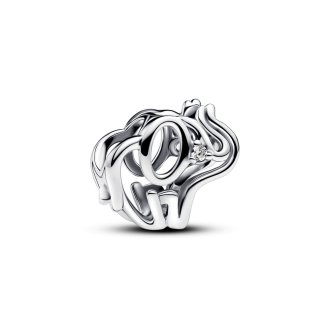 793345C01 - Elephant sterling silver charm with clear cubic zirconia