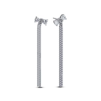 Pavé Bow Drop Earrings