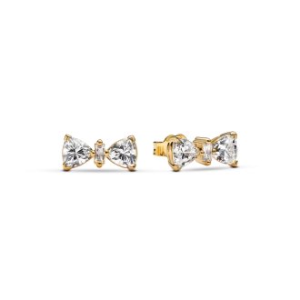 Sparkling Bow Stud Earrings