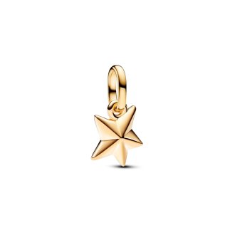 Star 14k gold-plated mini dangle with black enamel