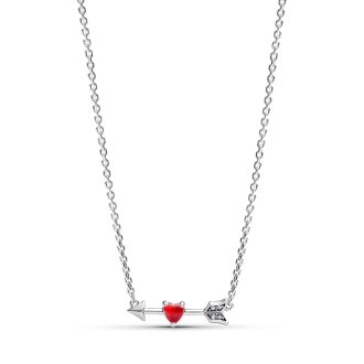 Arrow & Murano Glass Heart Necklace-C