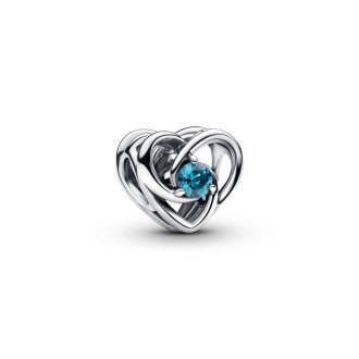 Heart sterling silver charm with London blue crystal